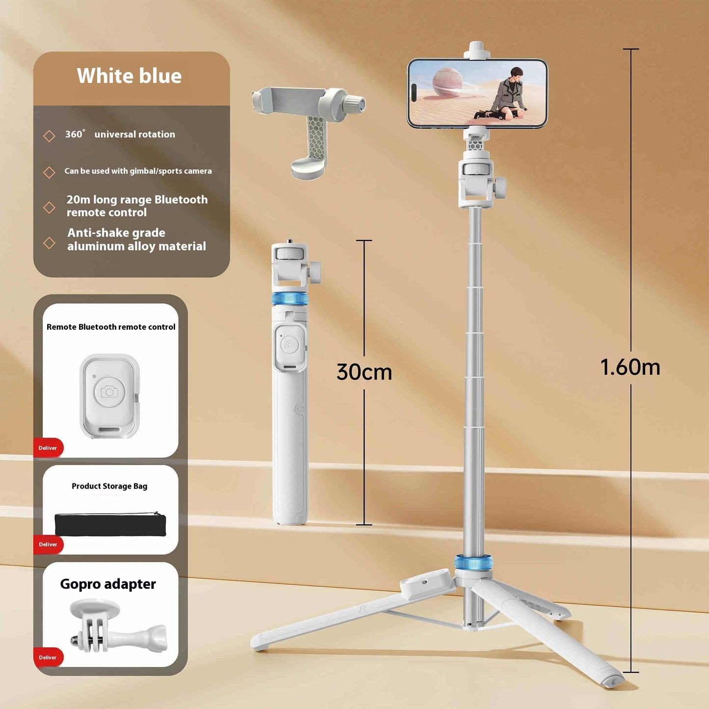 MAXI Selfie Stick Mini Portable Tripod