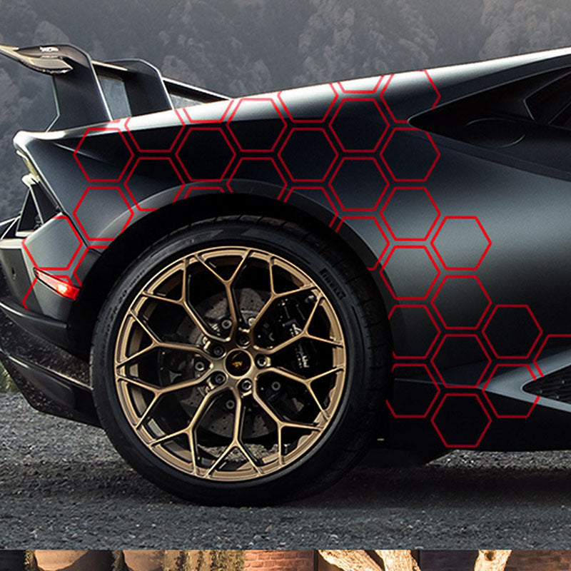 MAXI Reflective Car Body Stickers Hexagon Pattern