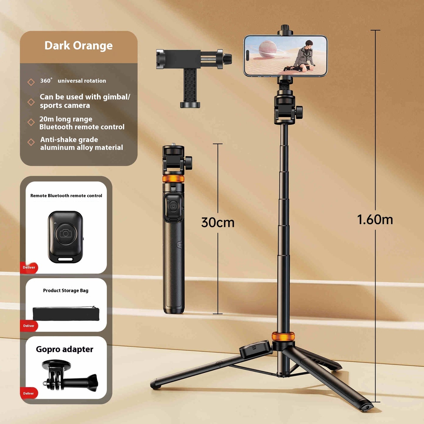MAXI Selfie Stick Mini Portable Tripod